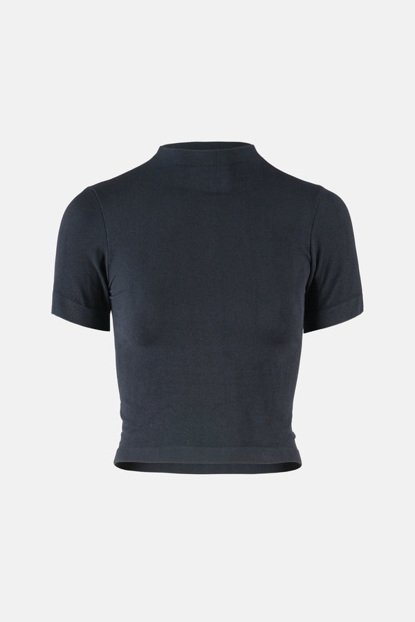 High neck shirt black